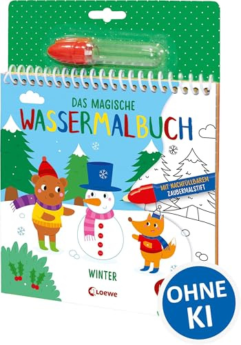 Das magische Wassermalbuch - Winter: Male die winterlichen Motive mit dem enthaltenen nachfüllbarem Zaubermalstift immer wieder aus! - Für Kinder ab 3 Jahren