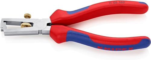 KNIPEX Abisolierzange mit Öffnungsfeder, 11 05 160 | universal verchromt mit Mehrkomponenten-Hüllen 160 mm