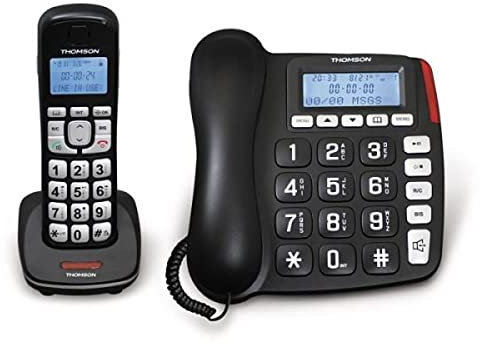Thomson TH-540D Serea Comby Téléphones Filaire Avec Répondeur Ecran Noir