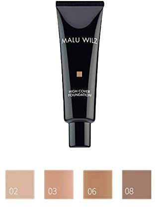 Malu Wilz High Cover Foundation Nr.3 Natural Sand 30ml - Flüssiges Camouflage Make up stark deckend, Concealer für empfindliche Haut, Langanhaltende Abdeckung von Hautanomalien