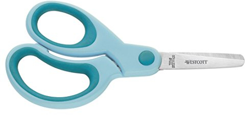 Westcott Ciseaux pour enfants Softgrip turquoise pour gauchers | Ergonomique pour enfants d'âge préscolaire | 13 cm (5) | Sécurité grâce à la pointe arrondie | E-21586 00