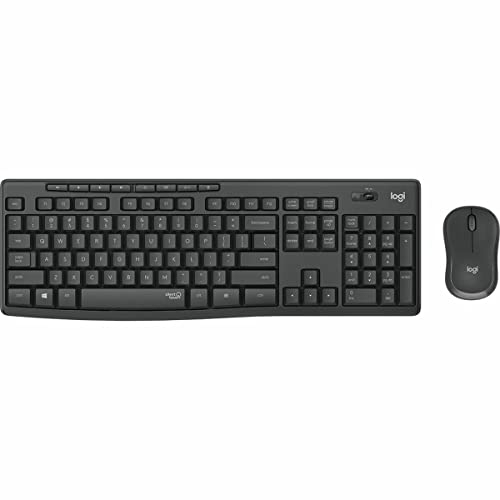 Logitech MK295 Combo de Ratón y Teclado Inalámbricos Tecnología SilentTouch, Teclado Numérico Completo, Botones de Atajos, Receptor Nano USB, 90% Menos de Ruido, Disposición QWERTY Portugués, Negro