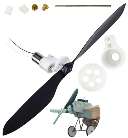 Motor mit Propeller Set, 8520 kernloser Motor, 138 mm Propeller, 6,1 g, 3.7 V System, 100 mm Kabellänge, Coreless Motorset, Slow Flyer RC Antriebsset, Bausatz Flugzeug Zubehör Kit für Slowflyer