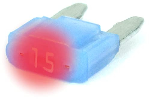 LED-Status Mini KFZ Auto Sicherungen Flachsicherungen, TFNL0, Set, 3A 5A 7,5A 10A 15A 20A 25A 30A, Stromstärke:15A Ampere