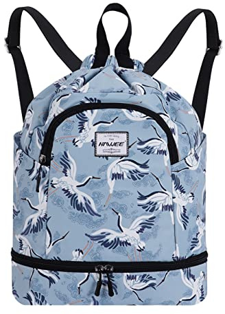 Impermeable Casual Mochila con Cordón Grande Deporte Bolso de Gimnasia | Mochila de Cuerda Unisex para Mujer Hombre Vida Cotidiana Aire Libre Yoga Escuela Nadar Playa