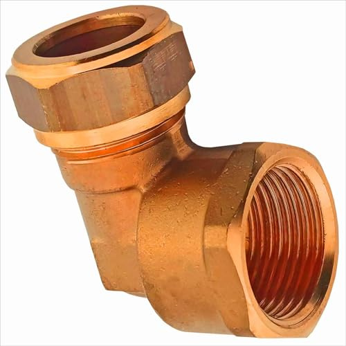 MegaHaustechnik Winkel 15x1/2“ mit 1/2 Zoll Innengewinde IG für Kupferrohr Außendurchmesser 15mm Schraubfitting Klemmringverschraubung aus Messing Trinkwasser geeignet Übergangswinkel Gewindewinkel