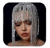 STONEFANS Tassel Rhinestone Cap Headpiece Flapper Crystal Head Chain Jewelry Belly Dance Wedding 1920s Hair Accessories for Women