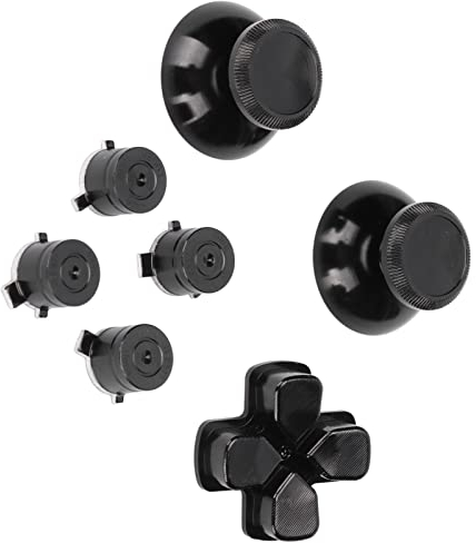 Thumbsticks en Métal pour Manettes PS5, Joystick de Remplacement en Alliage D'aluminium Joystick Analogique Boutons ABXY Kits de Remplacement(Le Noir)