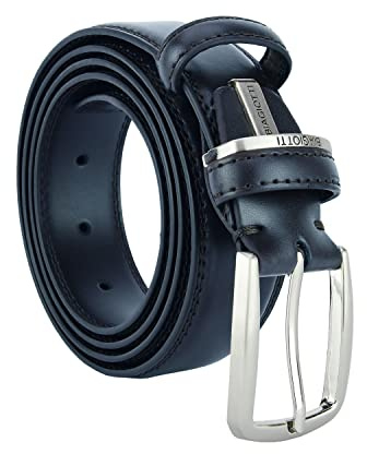 Laura Biagiotti Cintura Uomo In Vera Pelle, Fibbia Nickel Free Accorciabile Con Scatola (125 (taglia 54-56), Blu 3,5cm 348)