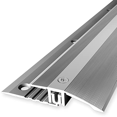 PROVISTON | Ausgleichsprofil | Übergangsprofil | Breite: 44 mm | Höhenausgleich: 6.5-16 mm | Länge: 900 mm | Aluminiumprofil | Silber | 1 Stück