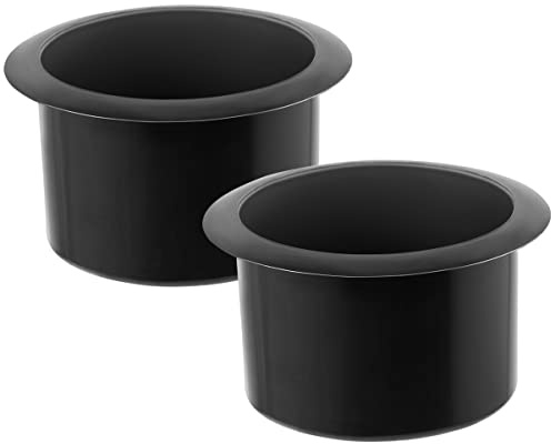 2pcs Plastic Cup Holder Insert for Boats Game Tables and Vehicles Easy Install Removable No Mounting Screws Required Black Finish for Daily Use