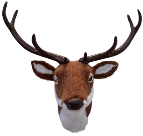 Generisch Deko Figur Wand Hirschkopf Hirsch braun Rentier Geweih Wanddekoration Wandfigur 6
