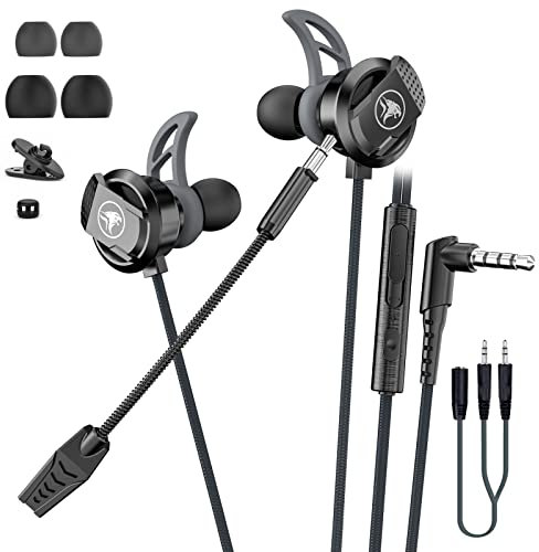 BraveKoi In-Ear Gaming Headset,Wired Earbuds with Noise Cancellation,Dual Microphone Bass Stereo Gaming Earphone Suitable for PS4 Xbox one/S, Nintendo Switch, Laptop
