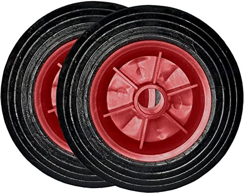 2x 7.5 Solid Wheels Sack Truck Hand Cart Replacement Wheel Universal Fit for Wheelbarrows, Garden Carts, Sack or Hand Trucks, Trolleys, Utility Wagons, Puncture Proof Heavy Duty Tires, Easy Install
