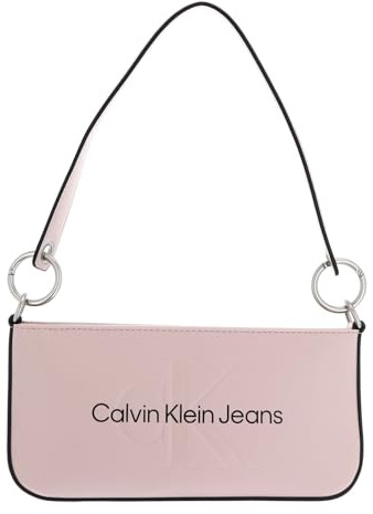 Calvin Klein Borsa a spalla scolpita da donna Pouch25 Mono K60k610679, taglia unica, Rosa (conchiglia pallido), One Size