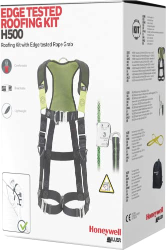 MILLER by Honeywell H500 PSS Edge Tested Dachset, Ganzkörpergurt und RG300-Seilhalter mit Transportrucksack, RFID-Etikett, identifizierbare Sturzaufprallindikatoren, belastbar bis 140 kg, 1036591