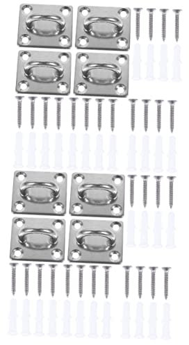 DOITOOL 8 Stk Edelstahl Ring Hängemattenschaukel Aufhänger Yoga-hängematten-aufhänger Ringschrauben-aufhängeset Deckenhängemattenschraube Schwerlast Diamant Rostfreier Stahl.