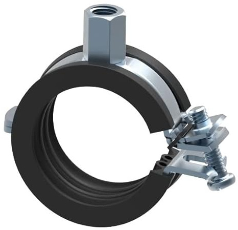 Sanitop-Wingenroth 104104 - Fascetta stringitubo 17 – 19 mm, set da 10 pezzi, inserto per isolamento acustico e cerniere, antiperdita per viti, sistema a scatto rapido, acciaio zincato