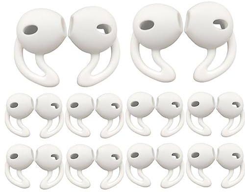 YATEICBC- 10 pares de almohadillas de silicona,sobre la oreja de silicona antideslizante,para la protección sobre la oreja,protección antideslizante,compatible con los auriculares AirPods 1&2 (blanco)