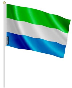 Pixelforma - Mini bandera de Sierra Leona en varios tamaños, 100% poliéster de plástico, 30 x 45 cm
