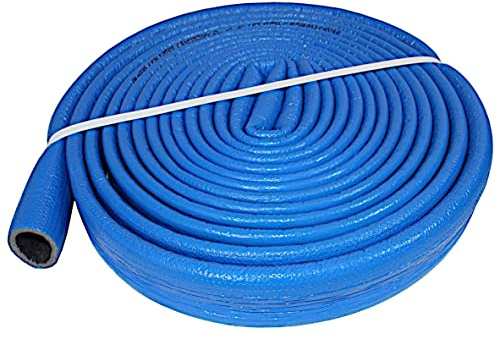 10 m Rolle PE-Rohrisolierung Isolierschlauch Blau | Schutzschlauch Heizungsrohr Isolierung mit Schutzhaut | Rohr Dämmung Schlauch Rohrdämmung Warmwasserleitung Heizung (Innendurchmesser: 35mm)