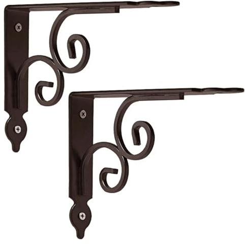2 Stück Regalwinkel Metall Regalhalterung Eisen Regalträger Dreieckig Regalhalter Schwerlast Schwimmende 90 Grad Rechtwinklig Halterung für Wandmontage,mit Schrauben,Bronze