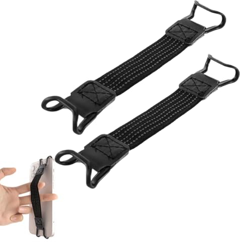 Handschlaufe für 6-8 Kindle eReaders Fire Tablet - Kindle/Kobo/Voyaga/Lenovo/Sony E-Book Tablet, Hochelastisches Vielseitiges Halteband Tablet Fingerhalterung Griff Halter 2 Stück, Schwarz (D) (2)