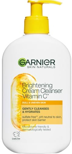 Garnier SkinActive Glow Booster Cream Cleanser Vitamina C Detergente Viso Pulisce Delicatamente & Idrata, 250 ml