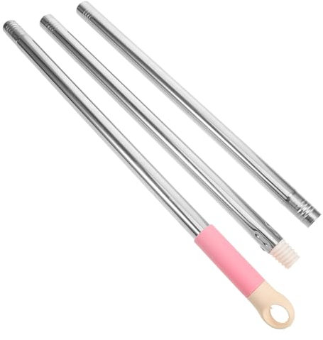 TOPBATHY Ergonomischer Moppgriff Edelstahl Mopp-stick Ersatzboden 3-teilig Stange Zufällige Farbe