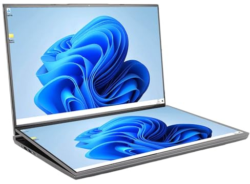 Jectse Laptop Touch Doppio Schermo da 16'', Computer Portatile Sottile FHD 1920 * 1200 per Core I7, HDMI USB 3.0 USB C Bluetooth 4.2, Laptop Aziendale Portatile con (16G+256G Spina