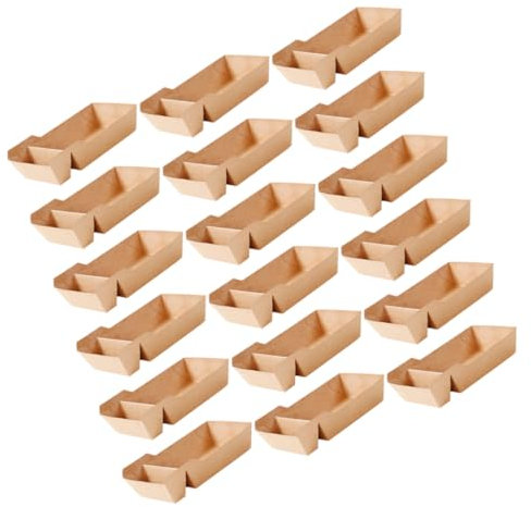 FIXOSHEE 100pièces Boîtes à Snacks Papier Kraft à Compartiments Conteneurs Alimentaires Pour Frites Et Snacks Pour Et Événements
