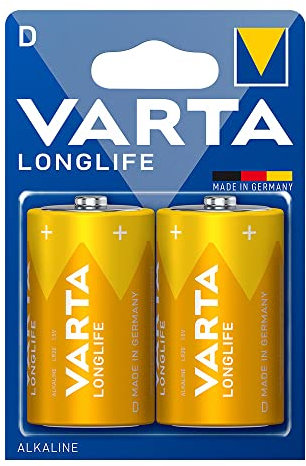 Batterie alcaline D - LR20 Longue durée (2 unités), Ø34,2 x 61,5 mm. Parfaites pour Les appareils à Haute consommation d'énergie, garantissent fiabilité et Performance optimale à Chaque Utilisation.