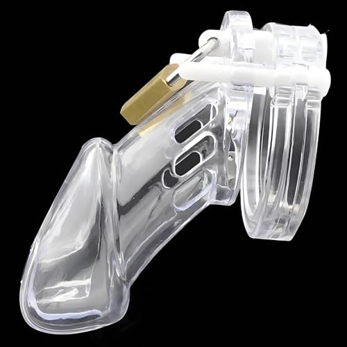 Xgame4u Male Chastity Cage - Lightweight Plastic Penis Cage with 5 Size Rings, Comfortable Cock Cage Device for Men, Prevents Erection, BDSM Bondage Sex Toys, Chastity Belt for Male Pleasure Play