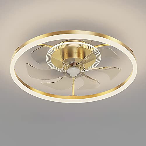 Moderno ventilatore da soffitto senza pale, senza pale, con luci, telecomando a 3 colori e 3 velocità, basso profilo, montaggio a filo, funzione timer, risparmio energetico, 30/48 W, ideale per