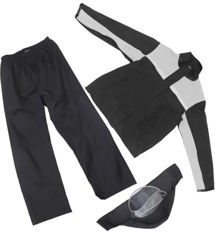 Completo Antipioggia Moto Uomo, Set 1 Pezzo Nero Xl | Pu Adesivo, Facile da Indossare e Togliere, Antivento, per Guida All'aperto