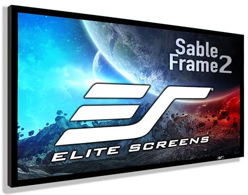 Elite Screens Sable Frame 2, 158-Inch Fixed Frame Projector Screen, 16:9 8K/4K Ultra HD & Active 3D Ready, ISF-Certified Material, Ideal for Home Theater, Office, and Indoor Presentations, ER158WH2
