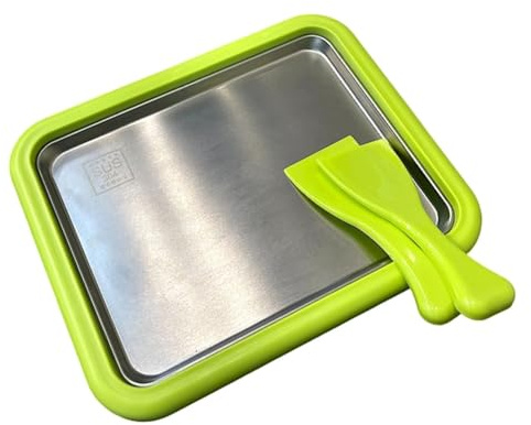 Fangxuee Macchina per Freeze Yogurt in Acciaio Inossidabile, Macchina per Yogurt con Ghiaccio Istantaneo con 2 Spatole, Gelato alla Frutta, Verde