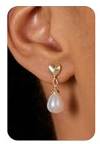 Perlen Ohrringe – 14K Vergoldete Hängende Ohrringe mit Zirkonia Akzenten, Elegante Perlen Ohrhänger für Braut Brautschmuck, Hypoallergene Luxuriöse Hängeohrringe für Hochzeit Verlobung