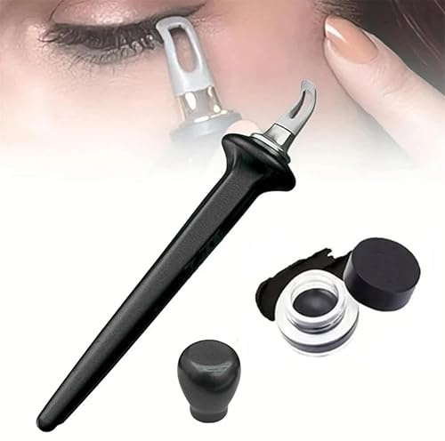 Kit eyeliner 2025 – Imperméable et anti-taches avec crème longue durée et applicateur pinceau en silicone pour une application facile de l'eyeliner et du crayon à lèvres (noir)