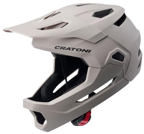 Cratoni Madcat Casque de vélo intégral pour enfant avec mentonnière S/M 49-56 VTT (sable foncé)