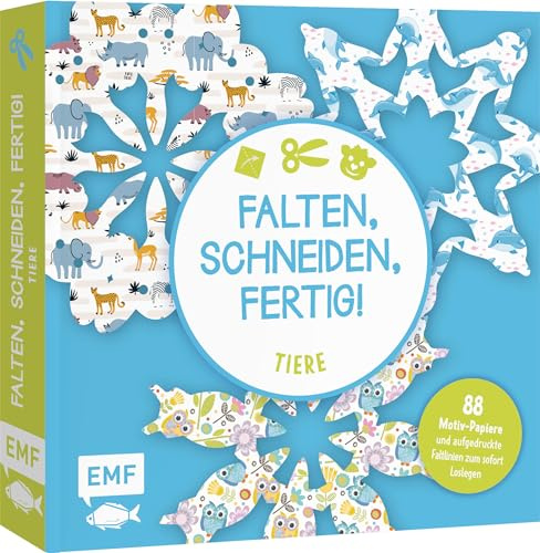 Bastelblock: Falten, Schneiden, fertig! - Tiere: Mit 88 Motiv-Papieren und aufgedruckten Falt- und Schnittlinien für 16 Modelle zum Sofort-Loslegen