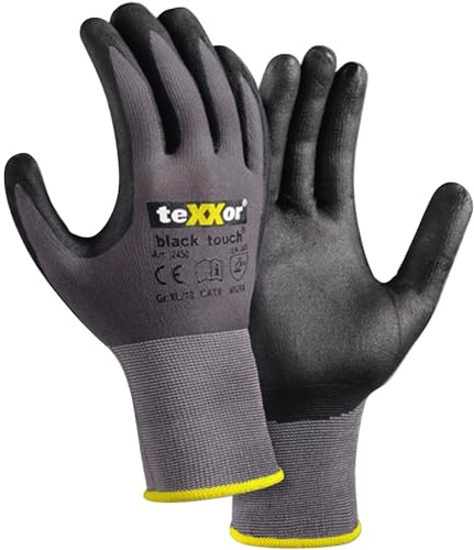 Texxor black touch nylon stickhandskar/monteringshandskar 2450 storlek L (9)