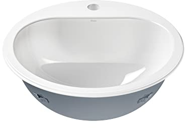Alape˘ Einbauwaschbecken, Waschbecken weiß für den Einbau von oben aus emailliertem Stahl, antibakterielle Oberfläche, rund Ø 47,5 cm, Höhe 18,6 cm, mit Hahnloch, ohne Überlauf, EW3