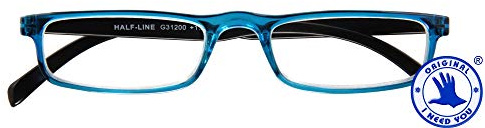 I NEED YOU HALF-LINE, G31200, Kunststoffbrille mit Federtechnik, blau-schwarz, 2.5 Dioptrien