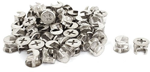 Aexit Conector de conexión de 50 piezas 13 mm x 11 mm Tuercas de rueda excéntricas (model: N4017VIIO-5828OS) Herrajes para muebles