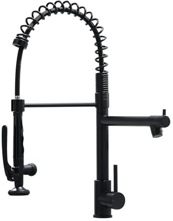 Fapully Black Kitchen Faucet,Commercial Pull Down Kitchen Sink Faucet with Sprayer