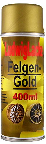 LudwigLacke Felgengold 1 Spraydose 400ml Felgenlack für Autolack Lackierer + Haltegriff
