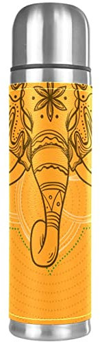 Stainless Steel Vacuum Flask,Orange Elephant Indian Republic Day Printed