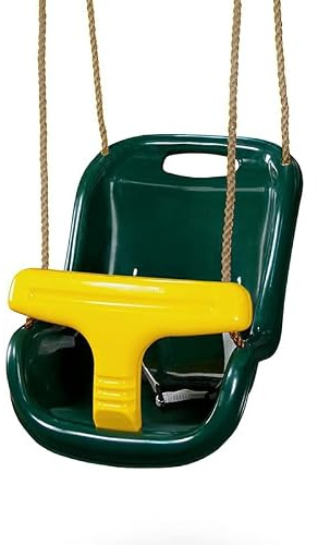 Outdoor Baby Swing Seat Attachment for Garden with Safety Strap and Adjustable Ropes - High Backed Toddler Swing Seat Attachment - Garden Climbing Frame Accessories