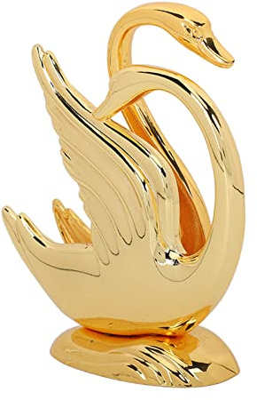 Serviettenhalter, Goldener Schwanenform, Eleganter Stil, Rostfrei, Legierung, Dekorativer Serviettenhalter für Esstisch, Wohnzimmer, Küche, Restaurant, Heimdekoration